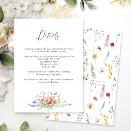 Boho Watercolor Wildflower Calligraphy Wedding Informatiekaartje
