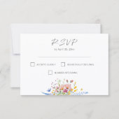 Boho Watercolor Wildflower Calligraphy Wedding RSVP Kaartje (Voorkant)