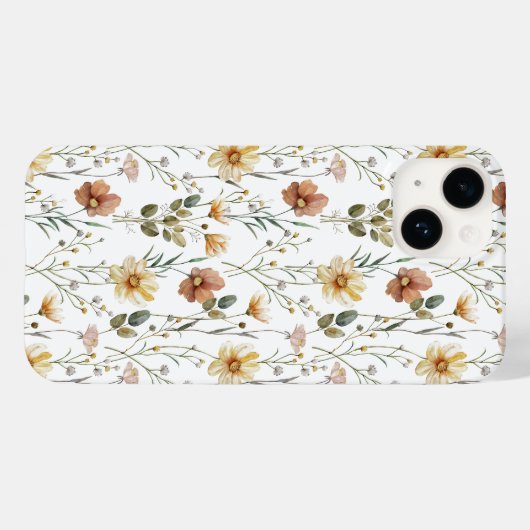 Boho Watercolor Wildflower Case-Mate iPhone Case (Achterkant (horizontaal))