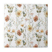 Boho Watercolor Wildflower Ceramic Tegeltje (Voorkant)