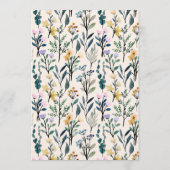 Boho Watercolor Wildflower Couples Baby Shower  Kaart (Achterkant)