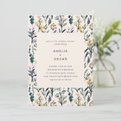 Boho Watercolor Wildflower Couples Baby Shower  Kaart (Staand voorkant)