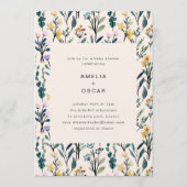 Boho Watercolor Wildflower Couples Baby Shower  Kaart (Voorkant)