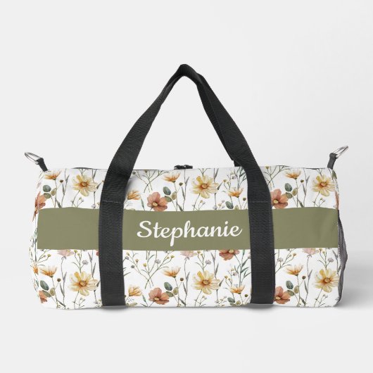 Boho Watercolor Wildflower Monogram Plunjezak (Voorkant)