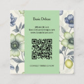 Boho Watercolor Wildflower Thank you card Vierkante Visitekaartje (Achterkant)