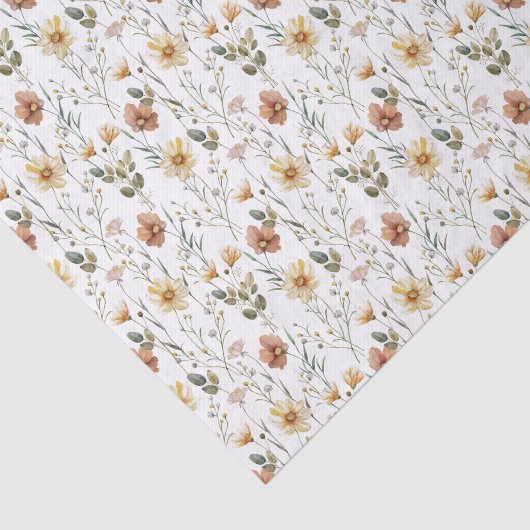 Boho Watercolor Wildflower Tissuepapier (Detail)