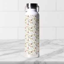 Boho Watercolor Wildflower Water Bottle