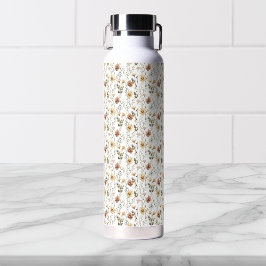 Boho Watercolor Wildflower Water Bottle Waterfles