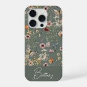 Boho Watercolor Wildflowers Pattern  iPhone Hoesje (Achterkant)