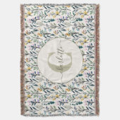 Boho Watercolor Wildflowers Pattern Monogram Name  Deken (Voorkant Verticaal)