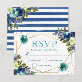 Boho Watercolor Winter Bloemen Bruiloft RSVP Kaartje (Voorkant / Achterkant)
