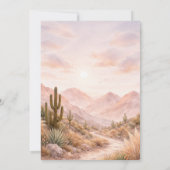 Boho Watercolor Woestijn Bruiloft Zuidwest Cactus Kaart (Achterkant)