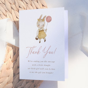 Boho Watercolor Woodland Konijn Geslacht Reveal Bedankkaart