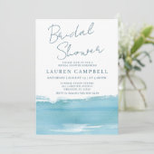 Boho Watercolor Zee Blauw Bruidsdouche Kaart (Staand voorkant)