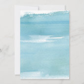 Boho Watercolor Zee Blauw Bruidsdouche Kaart (Achterkant)