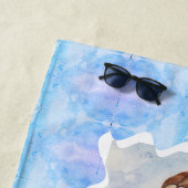 Boho Watercolor Zeemeermin Gepersonaliseerd Strandlaken (In situ)