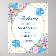 Boho Watercolor Zomer Bloemen Gouden Frame Bruilof