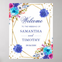 Boho Watercolor Zomer Bloemen Gouden Frame Bruilof