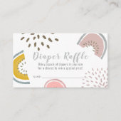Boho Watermelon Baby shower Diaper Raffle Informatiekaartje (Voorkant)