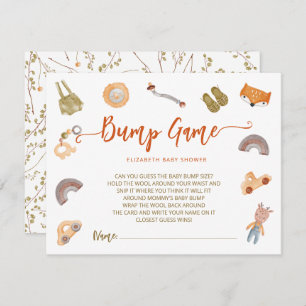 Boho Waterolor Baby shower Bump Game Enclosure Informatiekaartje