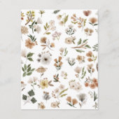 Boho Waterolor Bloemen Baby shower Bump Game Informatiekaartje (Achterkant)