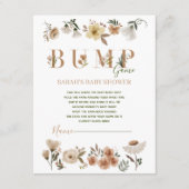 Boho Waterolor Bloemen Baby shower Bump Game Informatiekaartje (Voorkant)