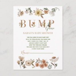 Boho Waterolor Bloemen Baby shower Bump Game Informatiekaartje