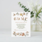 Boho Waterolor Bloemen Baby shower Bump Game Informatiekaartje (Staand voorkant)