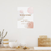 Boho Waterverf Abstract Baby shower Welkom Poster (Keuken)