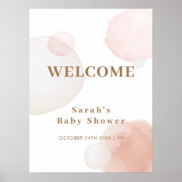 Boho Waterverf Abstract Baby shower Welkom Poster