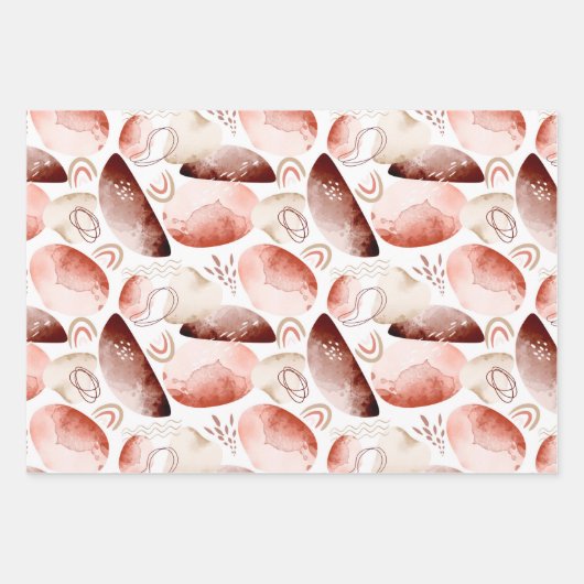 Boho Waterverf Abstract Inpakpapier Vel (Voorkant 3)