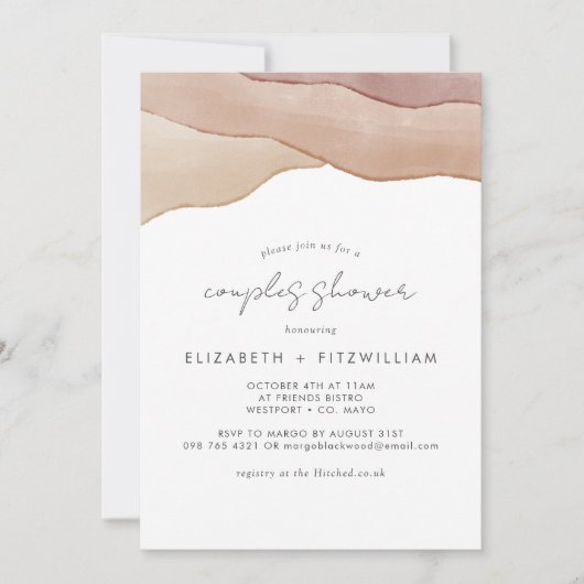 Boho Waterverf Abstract Koppels Shower Kaart (Voorkant)
