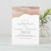 Boho Waterverf Abstract Koppels Shower Kaart (Staand voorkant)
