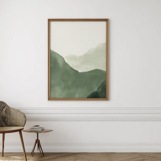 Boho Waterverf Abstract Poster | Neutrale afdruk