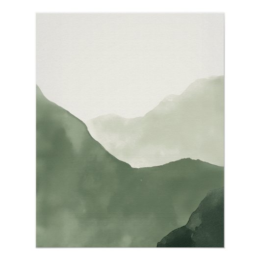 Boho Waterverf Abstract Poster | Neutrale afdruk (Voorkant)