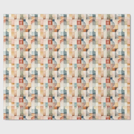 Boho Waterverf Abstracte Kunst Cadeaupapier (Vlak)