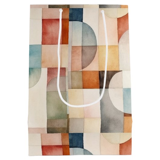 Boho Waterverf Abstracte Kunst Medium Cadeauzakje (Achterkant)