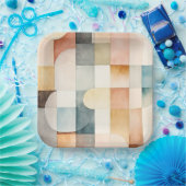Boho Waterverf Abstracte Kunst Papieren Bordje (Feest)
