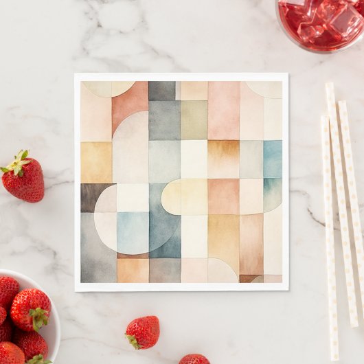 Boho Waterverf Abstracte Kunst Servet (Insitu)