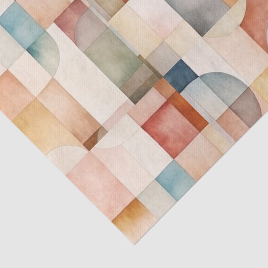 Boho Waterverf Abstracte Kunst Tissuepapier (Detail)