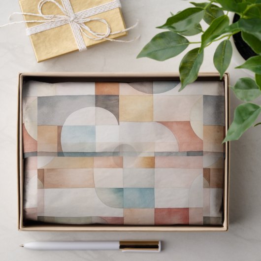 Boho Waterverf Abstracte Kunst Tissuepapier (Geschenk)