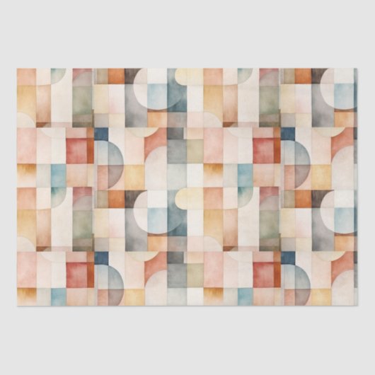 Boho Waterverf Abstracte Kunst Tissuepapier (Voorkant)