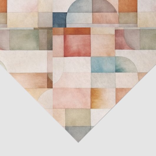 Boho Waterverf Abstracte Kunst Tissuepapier (Detail)