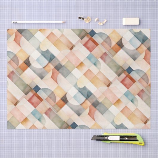 Boho Waterverf Abstracte Kunst Tissuepapier (Craft)