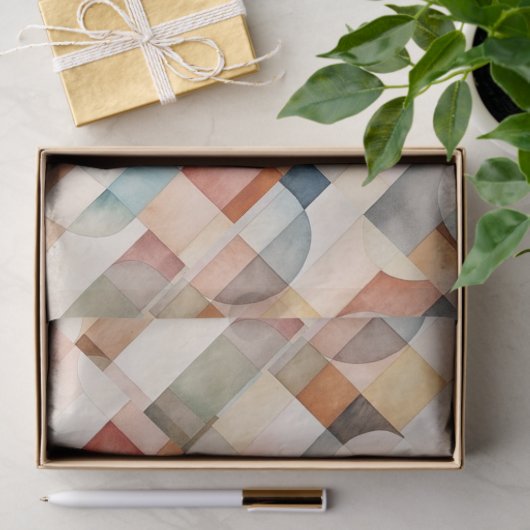Boho Waterverf Abstracte Kunst Tissuepapier (Geschenk)