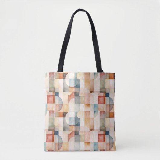 Boho Waterverf Abstracte Kunst Tote Bag (Voorkant)