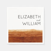 Boho Waterverf Abstracte Woestijnbruiloft Servet (Voorkant)