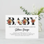 Boho Waterverf Anemone Botanische Herfst Baby Brun Kaart (Staand voorkant)