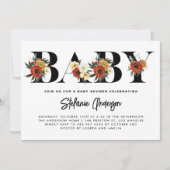 Boho Waterverf Anemone Botanische Herfst Baby show Kaart (Voorkant)