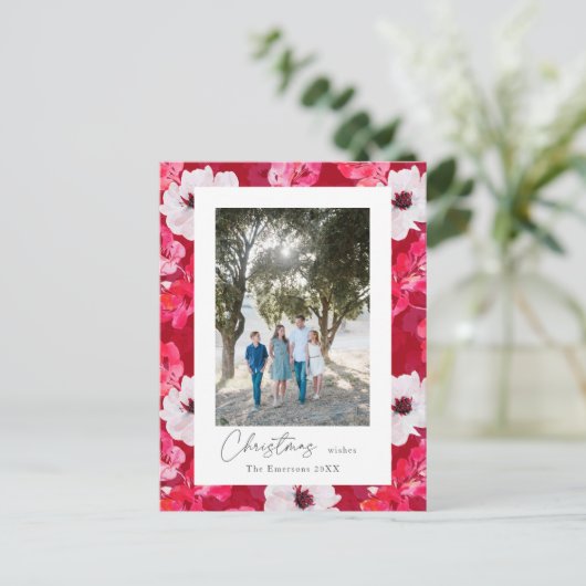 Boho waterverf anemones briefkaart (Staand voorkant)